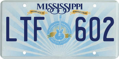 MS license plate LTF602