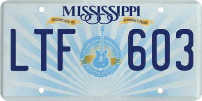 MS license plate LTF603
