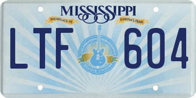 MS license plate LTF604