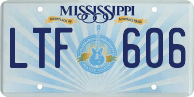 MS license plate LTF606