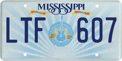 MS license plate LTF607