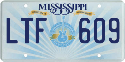 MS license plate LTF609