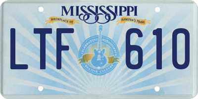 MS license plate LTF610