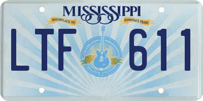 MS license plate LTF611