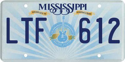 MS license plate LTF612