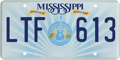 MS license plate LTF613