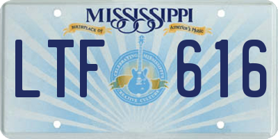 MS license plate LTF616