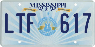 MS license plate LTF617