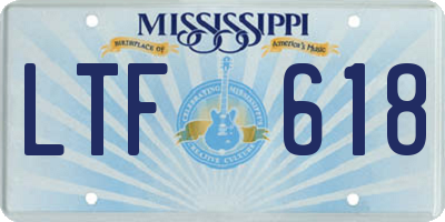 MS license plate LTF618