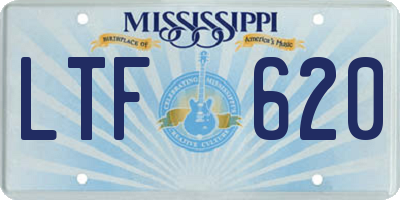 MS license plate LTF620
