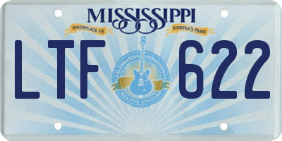 MS license plate LTF622