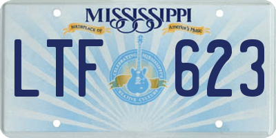 MS license plate LTF623