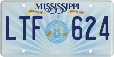 MS license plate LTF624