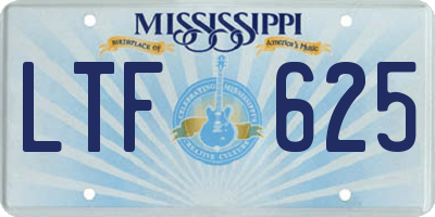 MS license plate LTF625