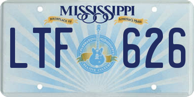 MS license plate LTF626
