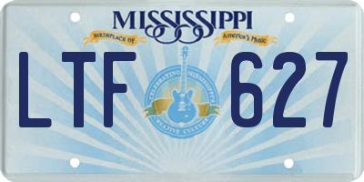 MS license plate LTF627