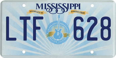 MS license plate LTF628
