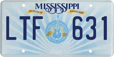 MS license plate LTF631