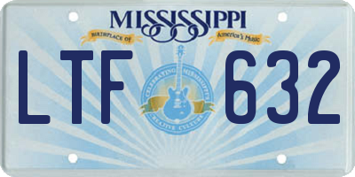 MS license plate LTF632