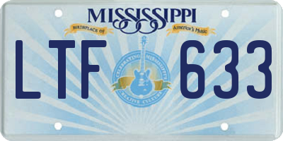 MS license plate LTF633