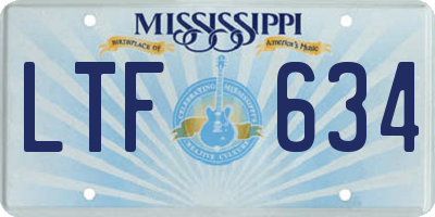 MS license plate LTF634