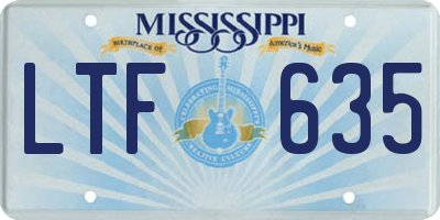 MS license plate LTF635