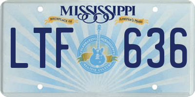 MS license plate LTF636