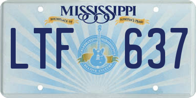 MS license plate LTF637