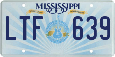 MS license plate LTF639
