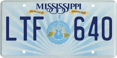MS license plate LTF640