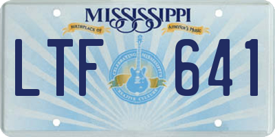 MS license plate LTF641