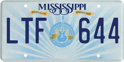 MS license plate LTF644
