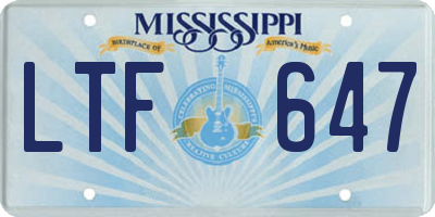MS license plate LTF647