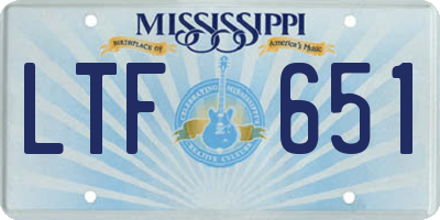 MS license plate LTF651