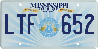 MS license plate LTF652