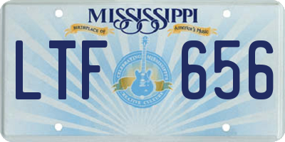 MS license plate LTF656