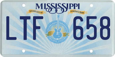 MS license plate LTF658