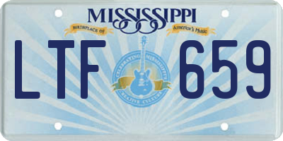 MS license plate LTF659