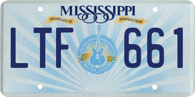 MS license plate LTF661