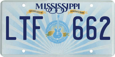 MS license plate LTF662
