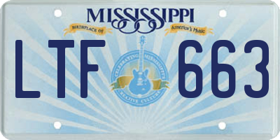 MS license plate LTF663