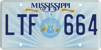 MS license plate LTF664