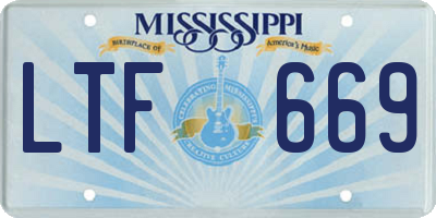 MS license plate LTF669