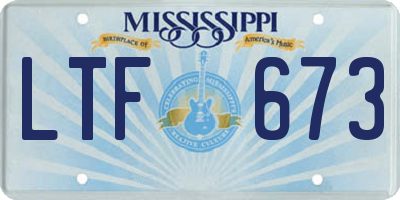 MS license plate LTF673