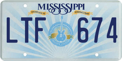 MS license plate LTF674