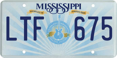 MS license plate LTF675