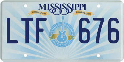 MS license plate LTF676