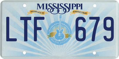 MS license plate LTF679