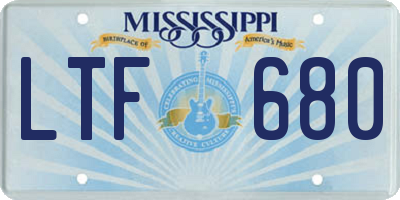 MS license plate LTF680