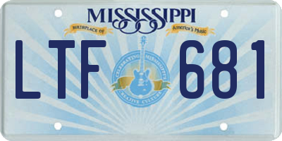 MS license plate LTF681